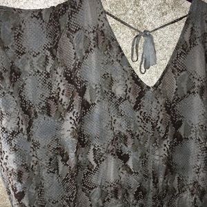 Snakeskin print romper